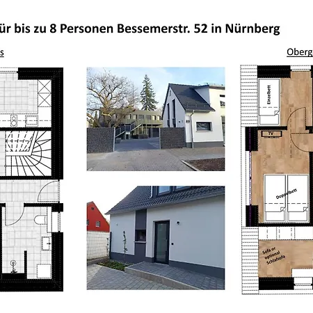 Xzllenz - 4 Schlafzimmer, Zentral, Parken, U-Bahn, 2 Baeder, 4 Smart-Tv, Optional Einzelbett Nürnberg Exterior foto